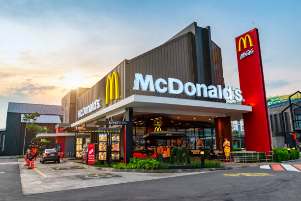 Ayutthaya,Thailand - March 7, 2018 :View in Porto Go Bangpa-in, McDonald's Restaurant in Ayutthaya,Thailand. McDonald's is an American hamburger and fast food restaurant chain