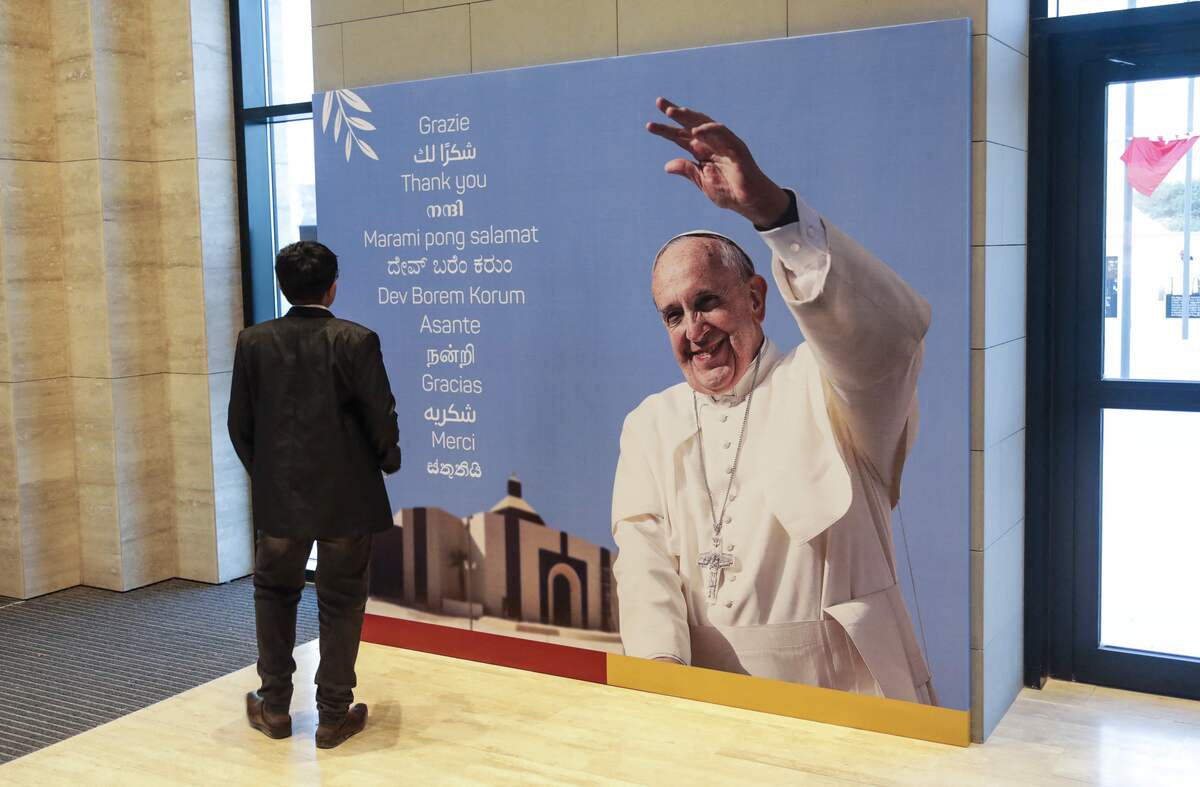 ur Lady of Arabia Cathedral in Awali, south of the Bahraini capital Manama, on November 1, 2022, ahead of the Pope's visit to the kingdome. Pope Francis will become the first pontiff in history to visit Bahrain, in a trip that is hoped will cement ties with Islam but is also marked by accusations of human rights abuses in the Gulf state. (Photo by AFP)