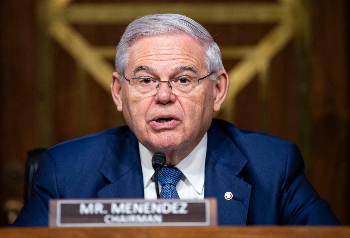 (FILES) US Senator Robert Menendez, chairman of the Senate Foreign Relations Committee, speaks during a hearing on "Review of the FY2023 State Department Budget Request," in Washington, DC, on April 26, 2022. Menendez, 69, of New Jersey, a Democrat and the powerful head of the Senate Foreign Relations Committee, has been indicted on corruption charges for a second time, the Justice Department announced on September 22, 2023. Menendez and his wife Nadine Menendez have been charged with "bribery offenses in connection with their corrupt relationship with three New Jersey businessmen," the federal prosecutor in New York said. (Photo by Al Drago / POOL / AFP)