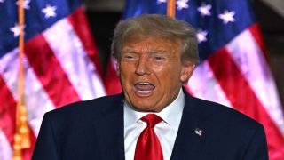 (FILES) Former US President Donald Trump delivers remarks at Trump National Golf Club Bedminster in Bedminster, New Jersey, on June 13, 2023. Former US president Donald Trump faced fresh charges July 27, 2023 alleging that he attempted to obstruct the investigation into the mishandling of top secret documents by conspiring to delete surveillance footage at his Mar-a-Lago property in Florida. (Photo by Ed JONES / AFP)