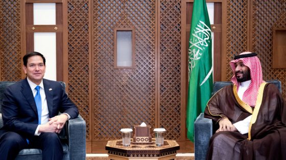 Saudi Crown Prince and Prime Minister Mohammed bin Salman meets with U.S. Secretary of State Marco Rubio on the Royal Palace grounds in Jeddah, Saudi Arabia, on March 10, 2025. Saul Loeb/Pool via REUTERS