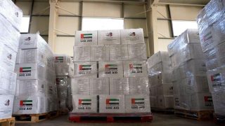 45 شاحنة مساعدات تدخل غزة ضمن الدعم الإماراتي المتواصل